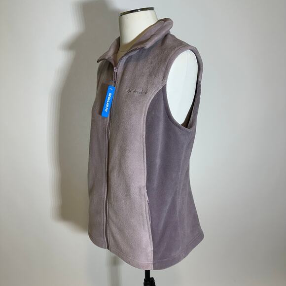 NWD Columbia Benton Springs Purple Fleece Vest Full Zip Mock Neck Womens Large L - Picture 4 of 12